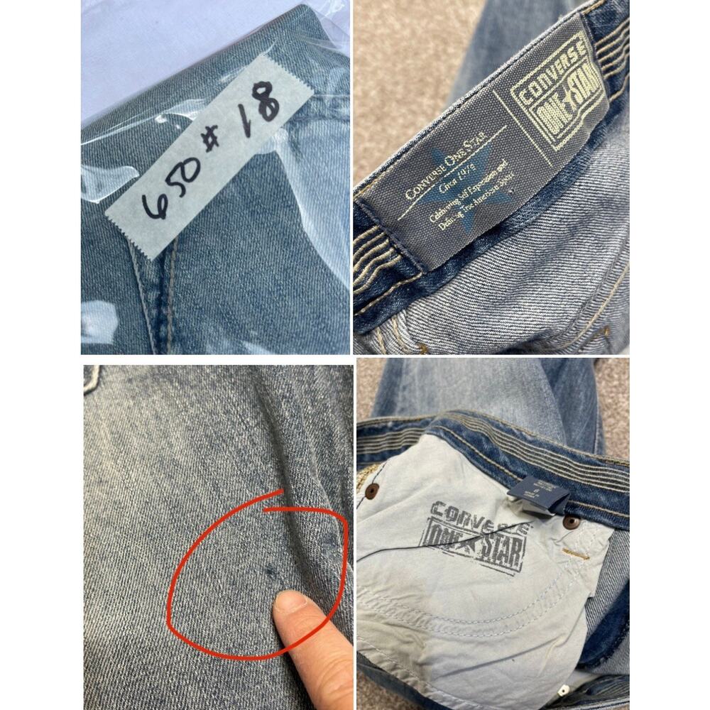 Y2K Indie Sleaze 2000s Converse One Star Low Rise Flare Jeans Size 6 Faded Blue - Picture 6 of 12